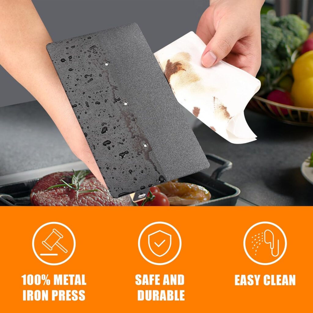 bodkar Smash Burger Press 6 inch, Round Burger Smasher Grill Press for Griddle Bacon Press Meat Steak Press with Wood Handle