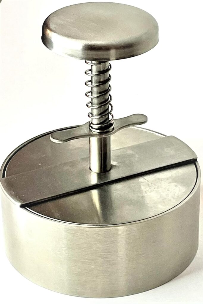 Hanerk XL Burger Press 5 1/2 inch Patty Maker, Easy to Clean Dishwasher Safe, Stainless Steel, 5 1/2 inch Diameter Burger Patty, Grill Tool, Patty Maker, Mold, Thin or Thick