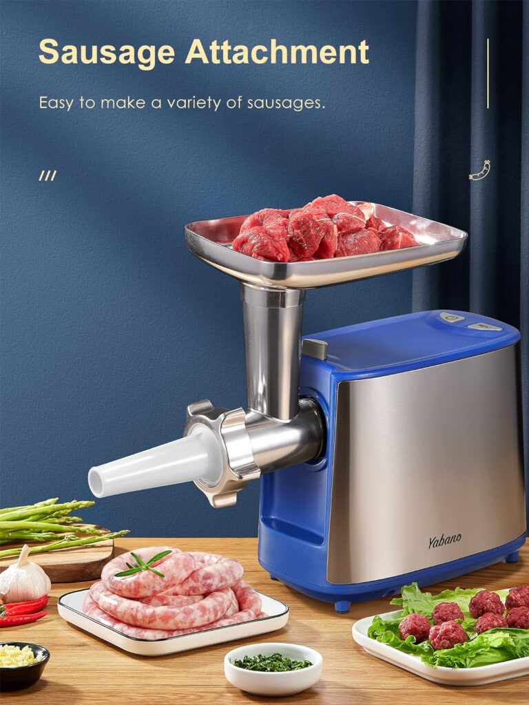 Electric Meat Grinder, Heavy Duty Meat Mincer, Sausage Stuffer Maker, Food Grinder with Sausage  Kubbe Kit, 2 Grinder Plates, Stainless Steel (Black)