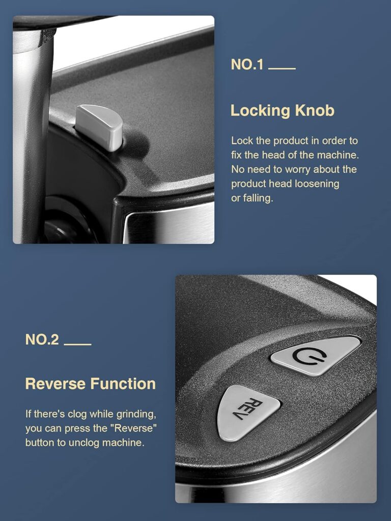 Electric Meat Grinder, Heavy Duty Meat Mincer, Sausage Stuffer Maker, Food Grinder with Sausage  Kubbe Kit, 2 Grinder Plates, Stainless Steel (Black)