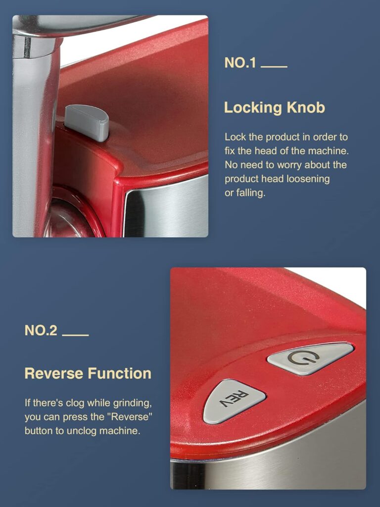 Electric Meat Grinder, Heavy Duty Meat Mincer, Sausage Stuffer Maker, Food Grinder with Sausage  Kubbe Kit, 2 Grinder Plates, Stainless Steel (Black)