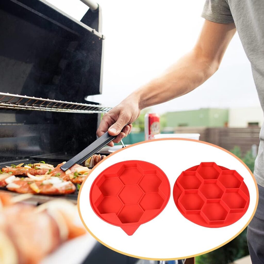 MYLAIM Hamburger Patty Maker,Silicone Burger Press And Freezer Container,7 In 1 Small Multiple Burger Shaper Mold,Meat Slider Shape Trays,Ground Beef Freezer Storage Containers