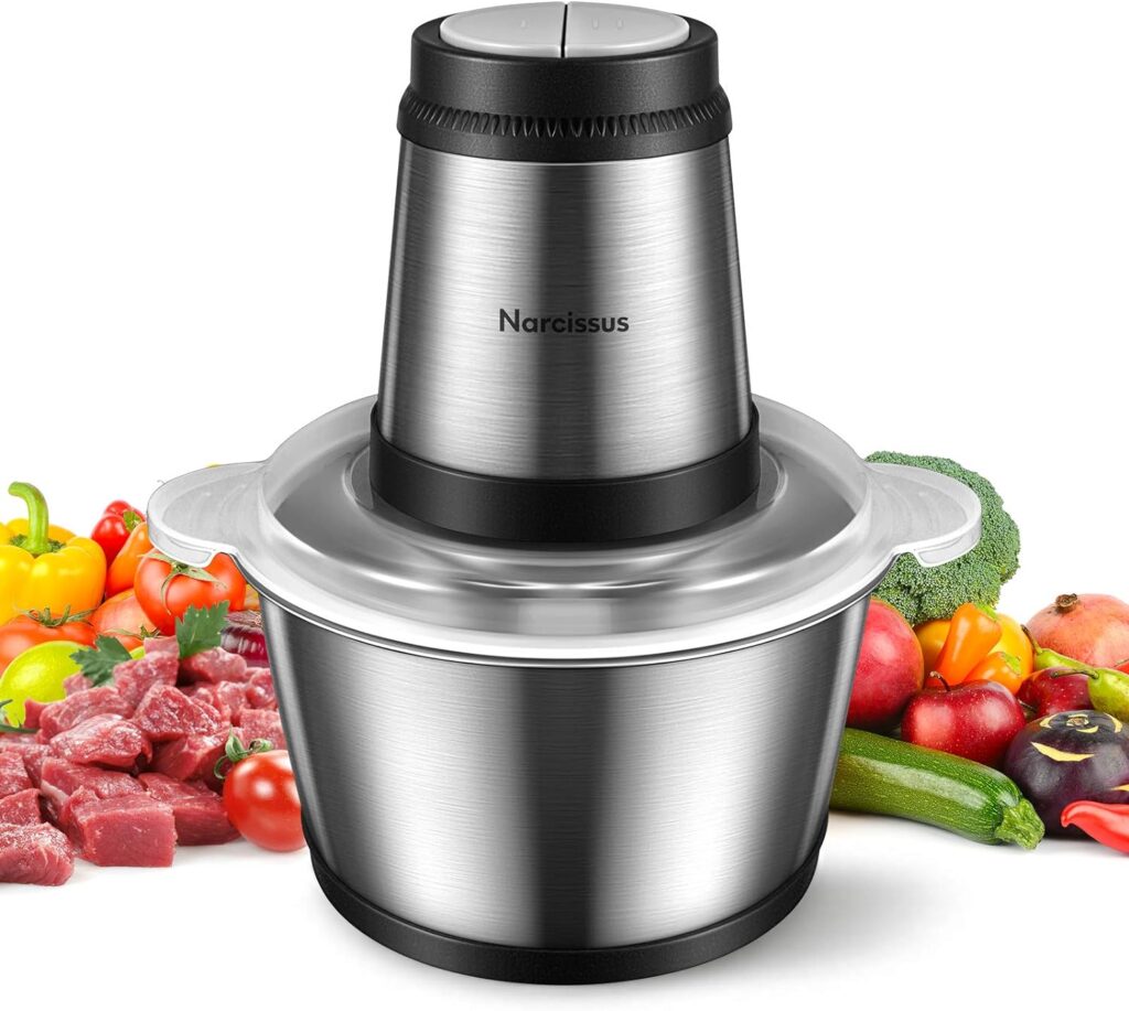 Narcissus Food Processor, 500W Professional Meat Grinder Chopper for Meat  Vegetable, 8-Cup 2L Capacity, Quick Chopping and Mixing Meats, Vegetables  Fruits, with a Scraper