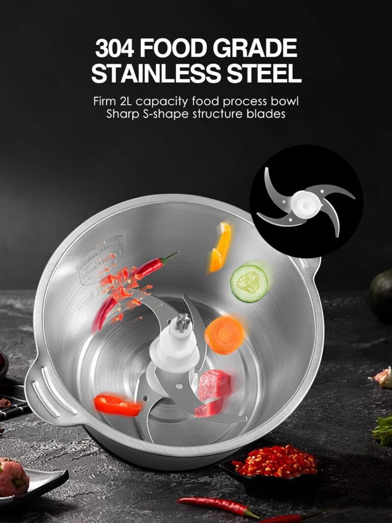 Narcissus Food Processor, 500W Professional Meat Grinder Chopper for Meat  Vegetable, 8-Cup 2L Capacity, Quick Chopping and Mixing Meats, Vegetables  Fruits, with a Scraper