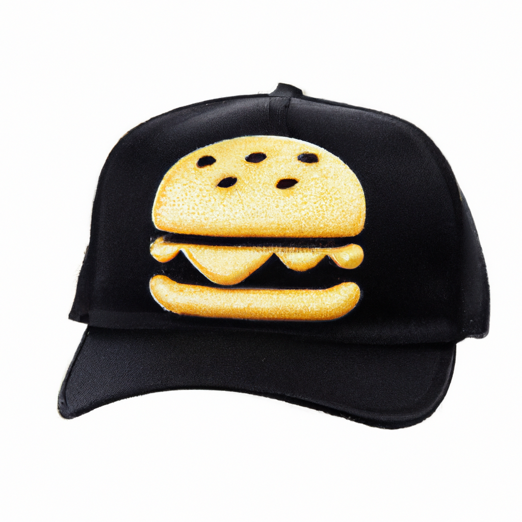 Trendy Apparel Shop Cheese Burger Emoticon Quality Embroidered Low Profile Cotton Dad Hat Cap - Black
