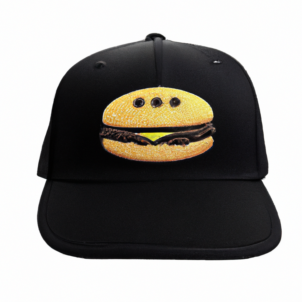 Trendy Apparel Shop Cheese Burger Emoticon Quality Embroidered Low Profile Cotton Dad Hat Cap - Black