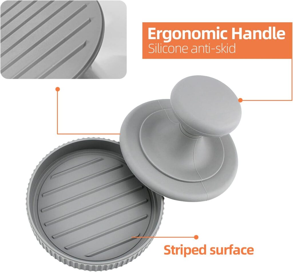 Xloey Silicone Hamburger Press, Non-Stick Hamburger Patty Maker,Burger Press Patty Maker for Regular Beef Burger,Grill Griddle BBQ Stuffed Burgers,Meatloaf