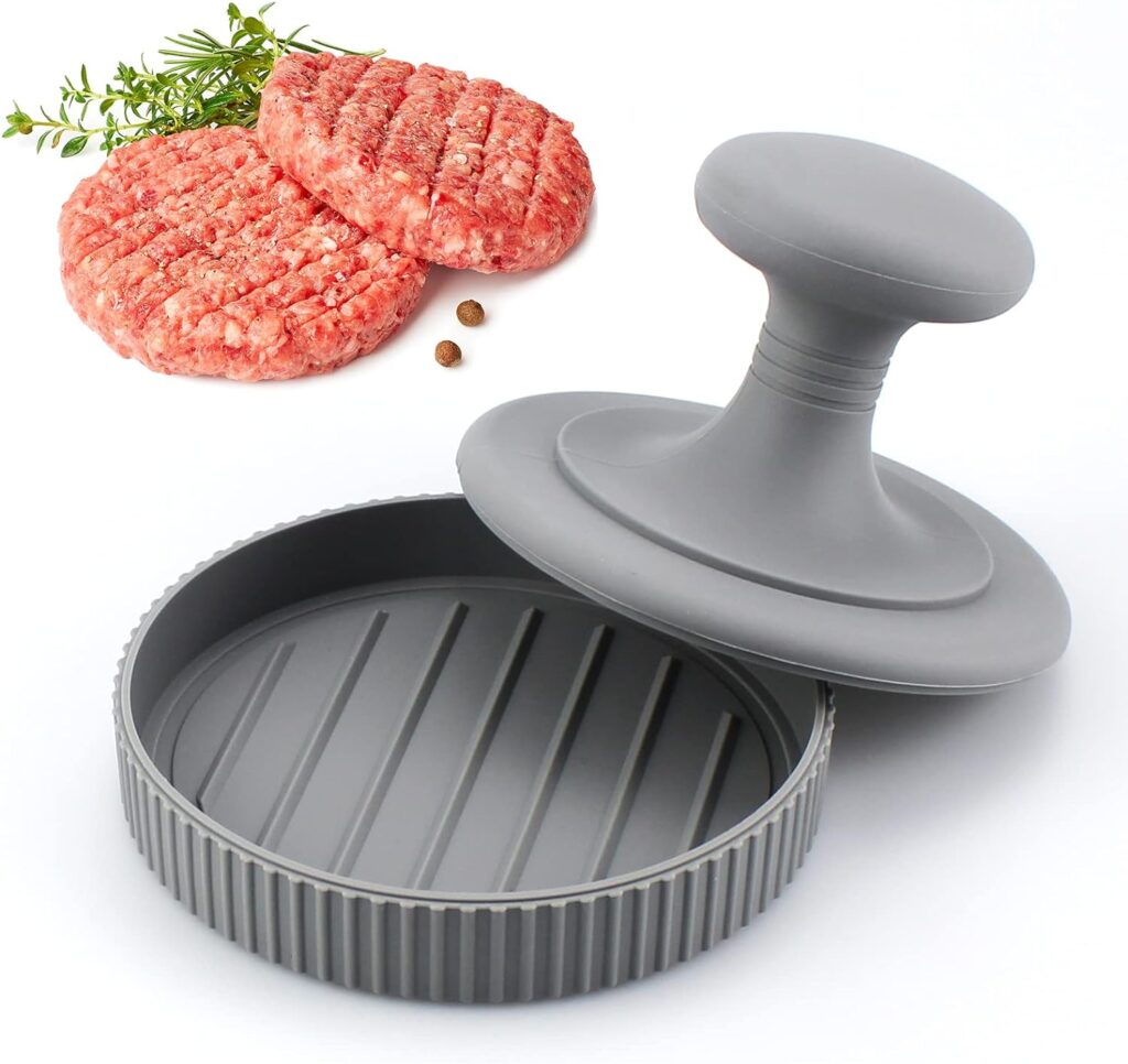 Xloey Silicone Hamburger Press, Non-Stick Hamburger Patty Maker,Burger Press Patty Maker for Regular Beef Burger,Grill Griddle BBQ Stuffed Burgers,Meatloaf